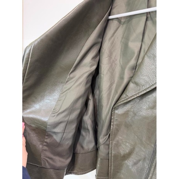Tahari Olive Faux Leather Jacket - Picture 8 of 8
